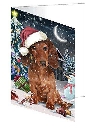 Have a Holly Jolly Christmas Happy Holidays Dachshund Dog Handmade Artwork Assorted Pets Greeting Cards and Note Cards with Envelopes for All Occasions and Holiday Seasons GCD210