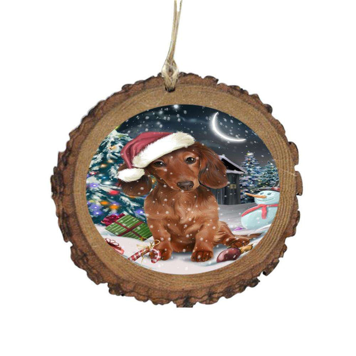 Have a Holly Jolly Christmas Happy Holidays Dachshund Dog Wooden Christmas Ornament WOR48144