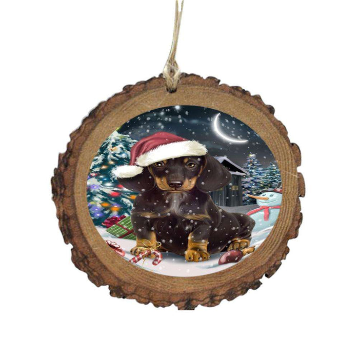 Have a Holly Jolly Christmas Happy Holidays Dachshund Dog Wooden Christmas Ornament WOR48145