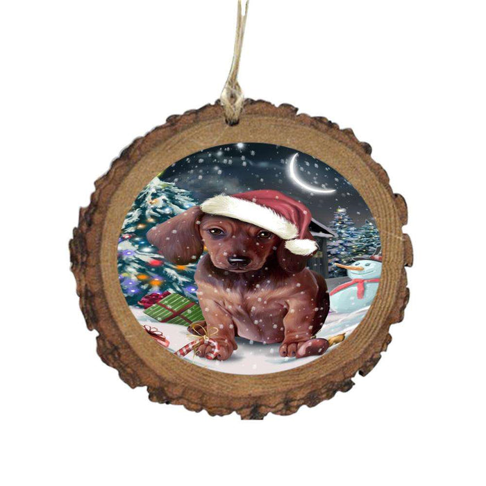 Have a Holly Jolly Christmas Happy Holidays Dachshund Dog Wooden Christmas Ornament WOR48146