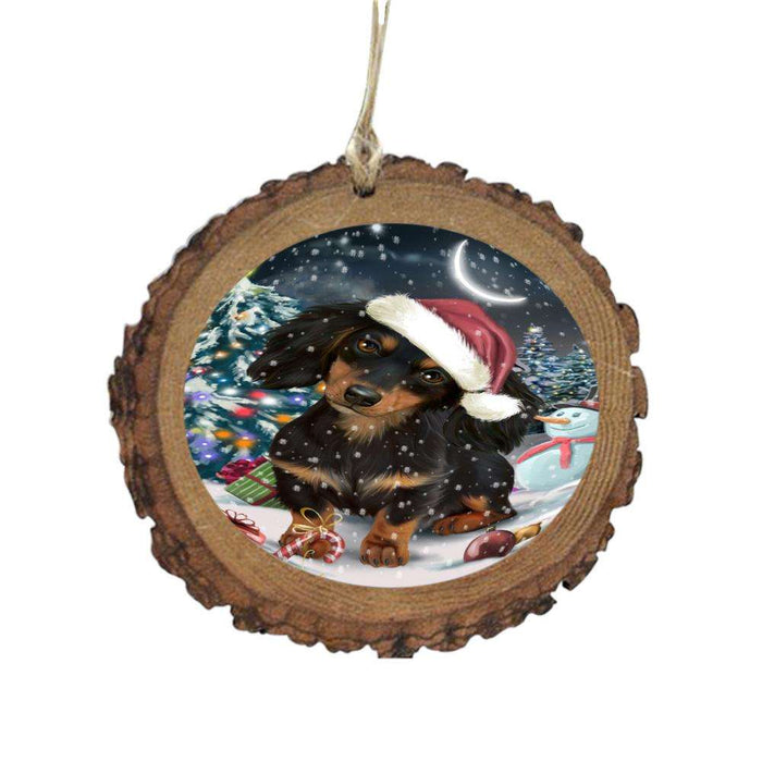 Have a Holly Jolly Christmas Happy Holidays Dachshund Dog Wooden Christmas Ornament WOR48147