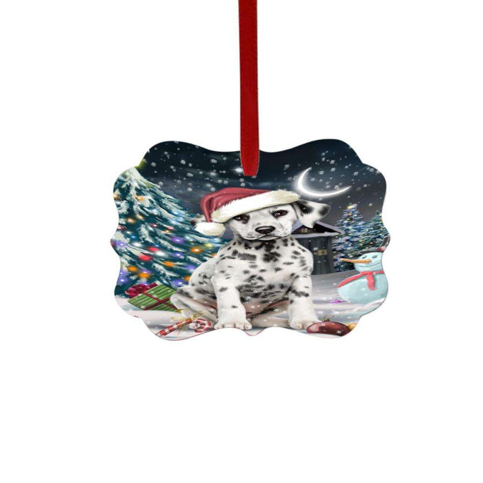 Have a Holly Jolly Christmas Happy Holidays Dalmatian Dog Double-Sided Photo Benelux Christmas Ornament LOR48150
