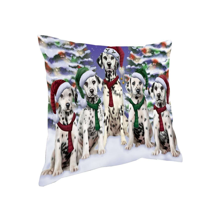 Have a Holly Jolly Christmas Happy Holidays Dalmatian Dog Throw Pillow PIL1660