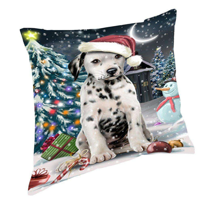 Have a Holly Jolly Christmas Happy Holidays Dalmatian Dog Throw Pillow PIL384