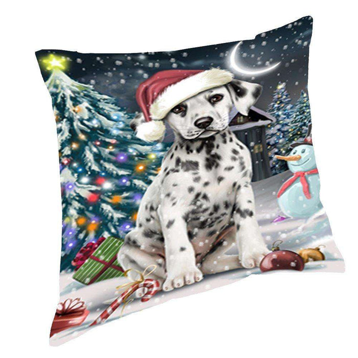 Have a Holly Jolly Christmas Happy Holidays Dalmatian Dog Throw Pillow PIL392