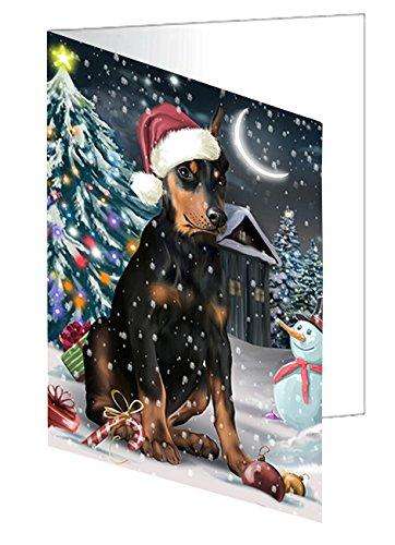 Have a Holly Jolly Christmas Happy Holidays Doberman Pinscher Dog Handmade Artwork Assorted Pets Greeting Cards and Note Cards with Envelopes for All Occasions and Holiday Seasons GCD2535