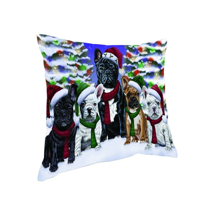 Have a Holly Jolly Christmas Happy Holidays French Bulldog Throw Pillow PIL1668