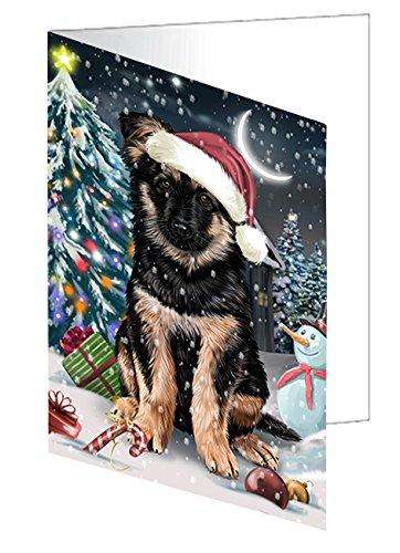 Have a Holly Jolly Christmas Happy Holidays German Shepherd Dog Handmade Artwork Assorted Pets Greeting Cards and Note Cards with Envelopes for All Occasions and Holiday Seasons GCD2765