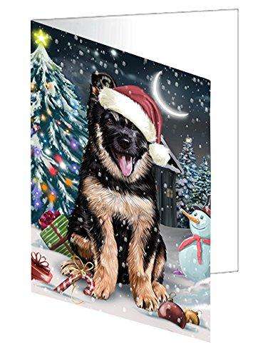 Have a Holly Jolly Christmas Happy Holidays German Shepherd Dog Handmade Artwork Assorted Pets Greeting Cards and Note Cards with Envelopes for All Occasions and Holiday Seasons GCD2770
