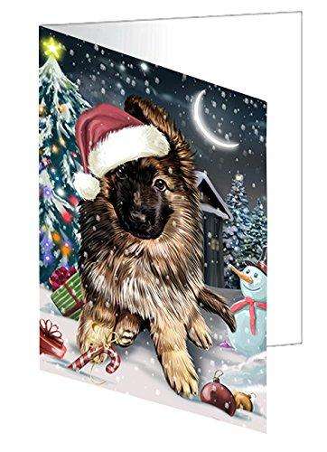 Have a Holly Jolly Christmas Happy Holidays German Shepherd Dog Handmade Artwork Assorted Pets Greeting Cards and Note Cards with Envelopes for All Occasions and Holiday Seasons GCD2775
