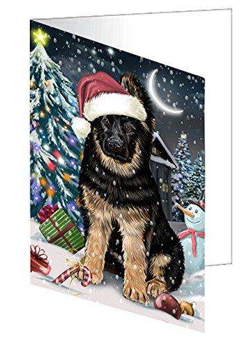 Have a Holly Jolly Christmas Happy Holidays German Shepherd Dog Handmade Artwork Assorted Pets Greeting Cards and Note Cards with Envelopes for All Occasions and Holiday Seasons GCD2780
