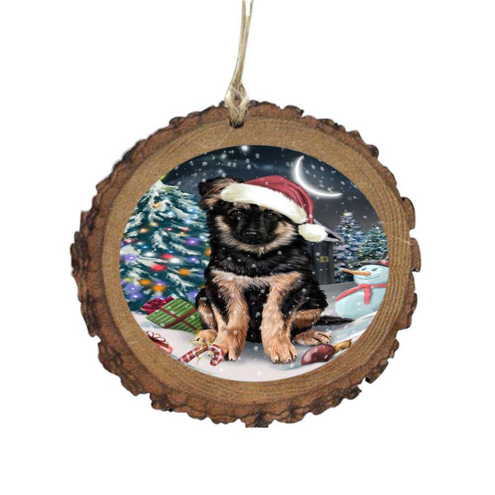 Have a Holly Jolly Christmas Happy Holidays German Shepherd Dog Wooden Christmas Ornament WOR48276