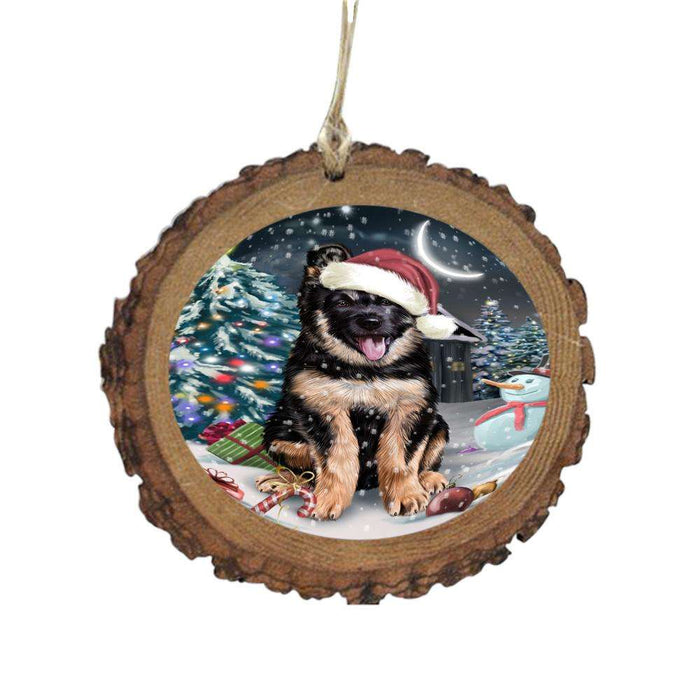 Have a Holly Jolly Christmas Happy Holidays German Shepherd Dog Wooden Christmas Ornament WOR48277