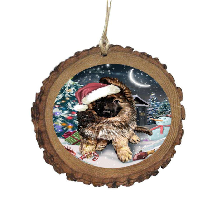 Have a Holly Jolly Christmas Happy Holidays German Shepherd Dog Wooden Christmas Ornament WOR48278