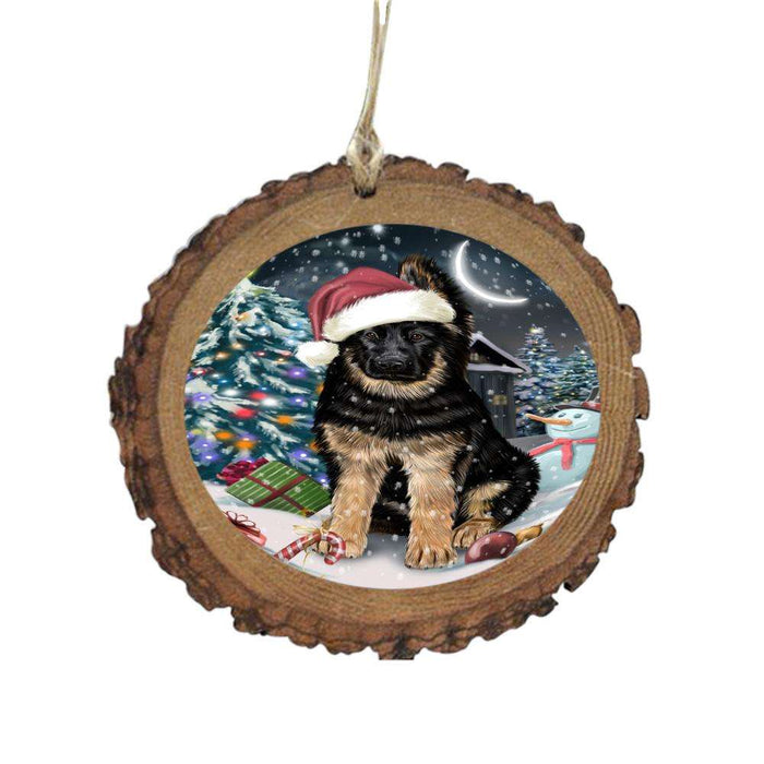 Have a Holly Jolly Christmas Happy Holidays German Shepherd Dog Wooden Christmas Ornament WOR48279