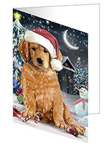 Have a Holly Jolly Christmas Happy Holidays Golden Retriever Dog Handmade Artwork Assorted Pets Greeting Cards and Note Cards with Envelopes for All Occasions and Holiday Seasons GCD2790