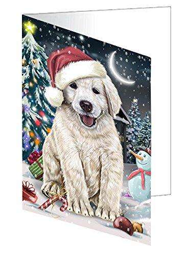Have a Holly Jolly Christmas Happy Holidays Golden Retriever Dog Handmade Artwork Assorted Pets Greeting Cards and Note Cards with Envelopes for All Occasions and Holiday Seasons GCD2795