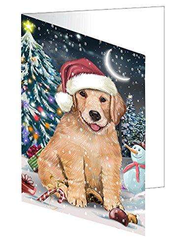 Have a Holly Jolly Christmas Happy Holidays Golden Retriever Dog Handmade Artwork Assorted Pets Greeting Cards and Note Cards with Envelopes for All Occasions and Holiday Seasons GCD2800