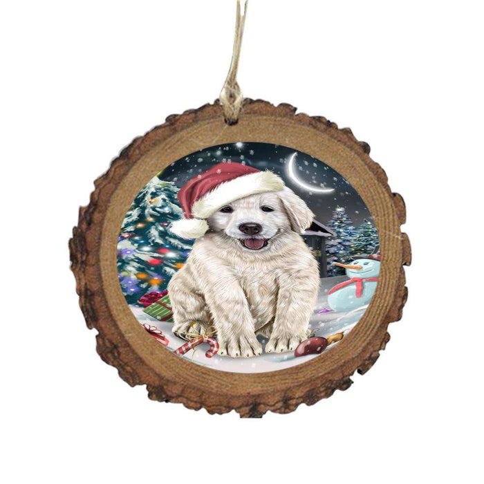 Have a Holly Jolly Christmas Happy Holidays Golden Retriever Dog Wooden Christmas Ornament WOR48282