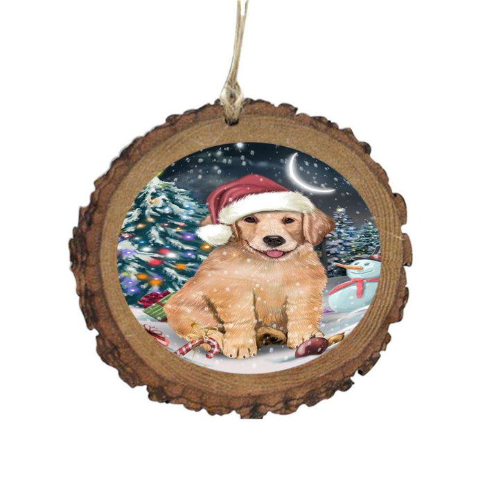 Have a Holly Jolly Christmas Happy Holidays Golden Retriever Dog Wooden Christmas Ornament WOR48283