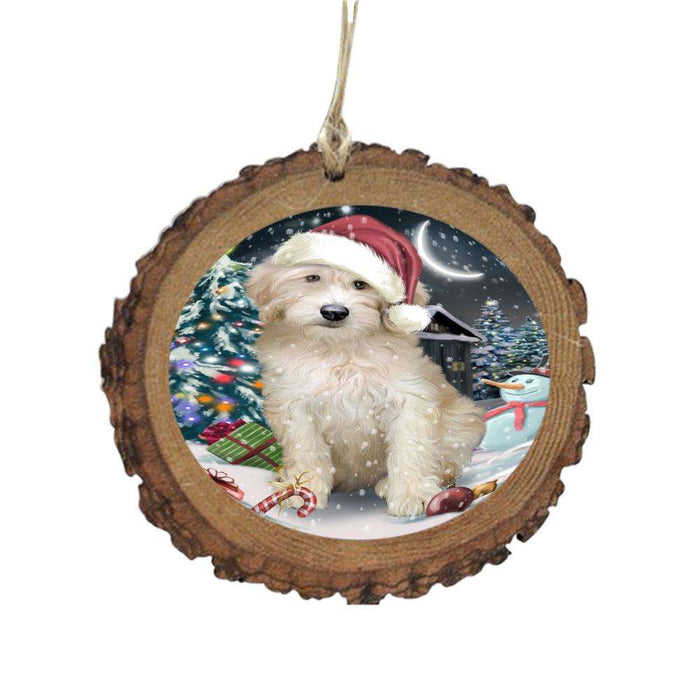 Have a Holly Jolly Christmas Happy Holidays Goldendoodle Dog Wooden Christmas Ornament WOR48287