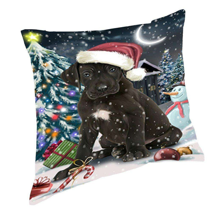 Have a Holly Jolly Christmas Happy Holidays Great Dane Dog Throw Pillow PIL416