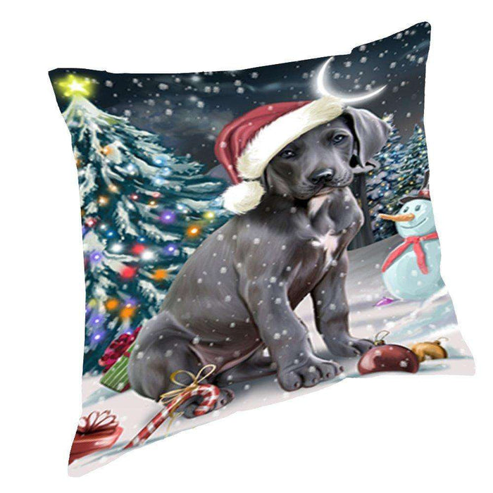 Have a Holly Jolly Christmas Happy Holidays Great Dane Dog Throw Pillow PIL420