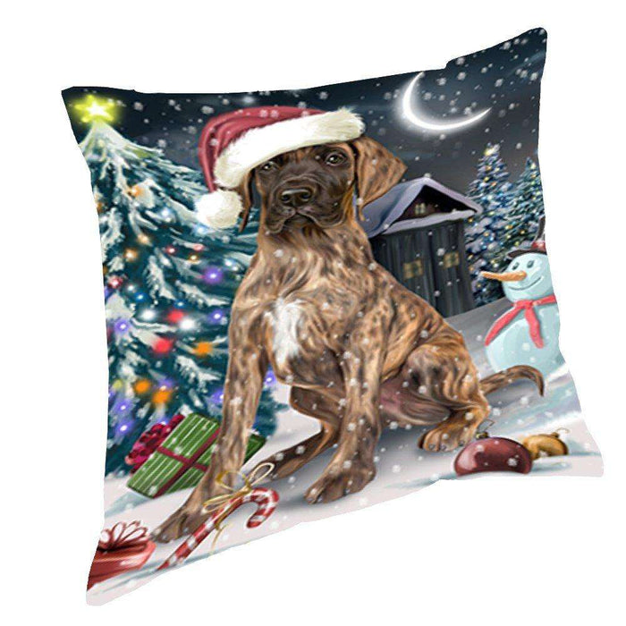 Have a Holly Jolly Christmas Happy Holidays Great Dane Dog Throw Pillow PIL428