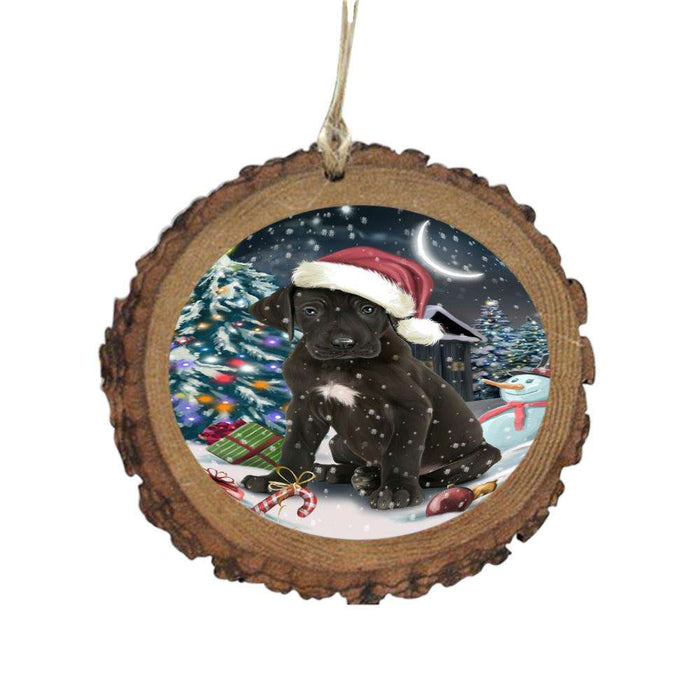 Have a Holly Jolly Christmas Happy Holidays Great Dane Dog Wooden Christmas Ornament WOR48156