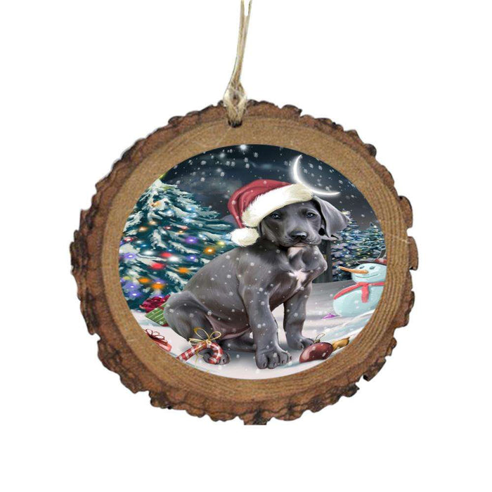 Have a Holly Jolly Christmas Happy Holidays Great Dane Dog Wooden Christmas Ornament WOR48157