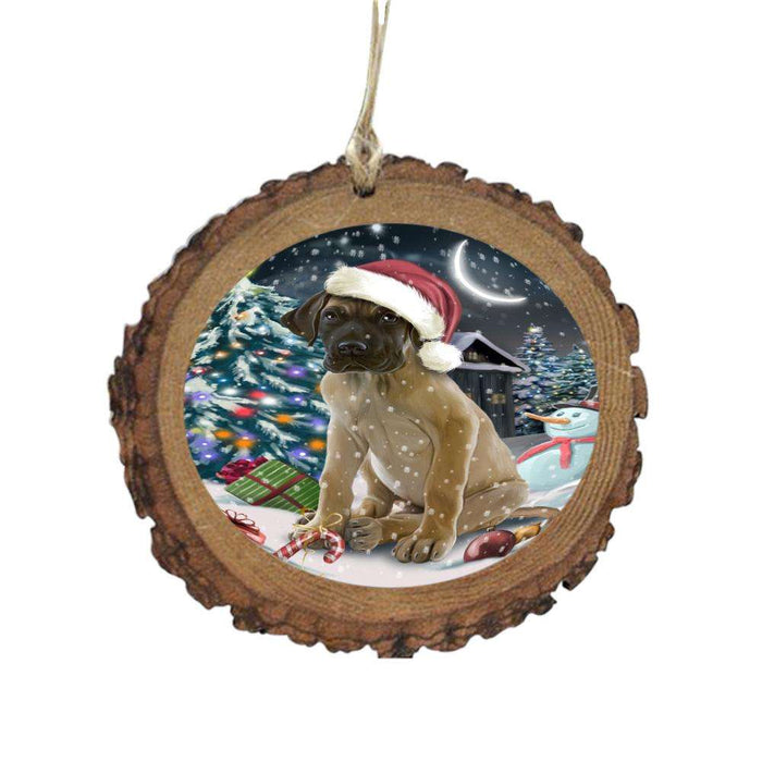Have a Holly Jolly Christmas Happy Holidays Great Dane Dog Wooden Christmas Ornament WOR48158