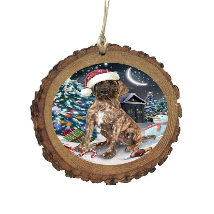 Have a Holly Jolly Christmas Happy Holidays Great Dane Dog Wooden Christmas Ornament WOR48159