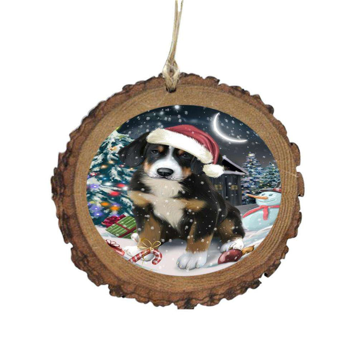 Have a Holly Jolly Christmas Happy Holidays Greater Swiss Mountain Dog Wooden Christmas Ornament WOR48289