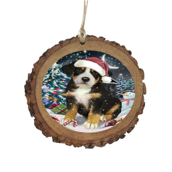 Have a Holly Jolly Christmas Happy Holidays Greater Swiss Mountain Dog Wooden Christmas Ornament WOR48290