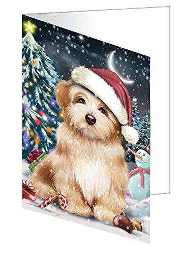 Have a Holly Jolly Christmas Happy Holidays Havanese Dog Handmade Artwork Assorted Pets Greeting Cards and Note Cards with Envelopes for All Occasions and Holiday Seasons GCD305