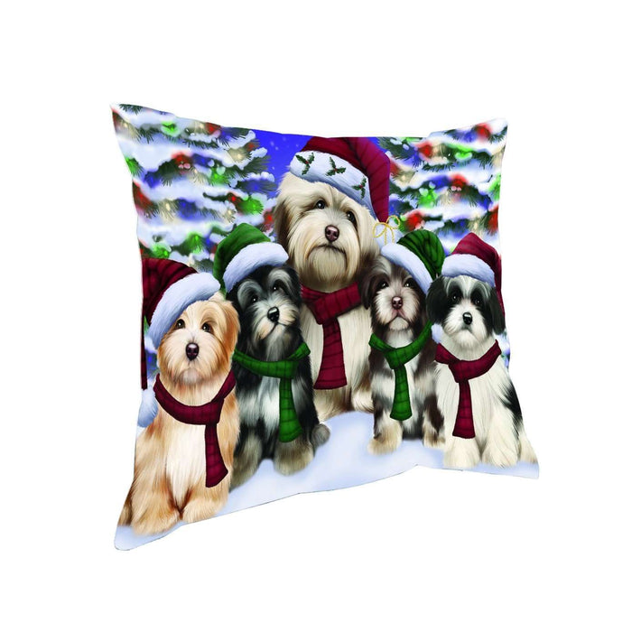 Have a Holly Jolly Christmas Happy Holidays Havanese Dog Throw Pillow PIL1684