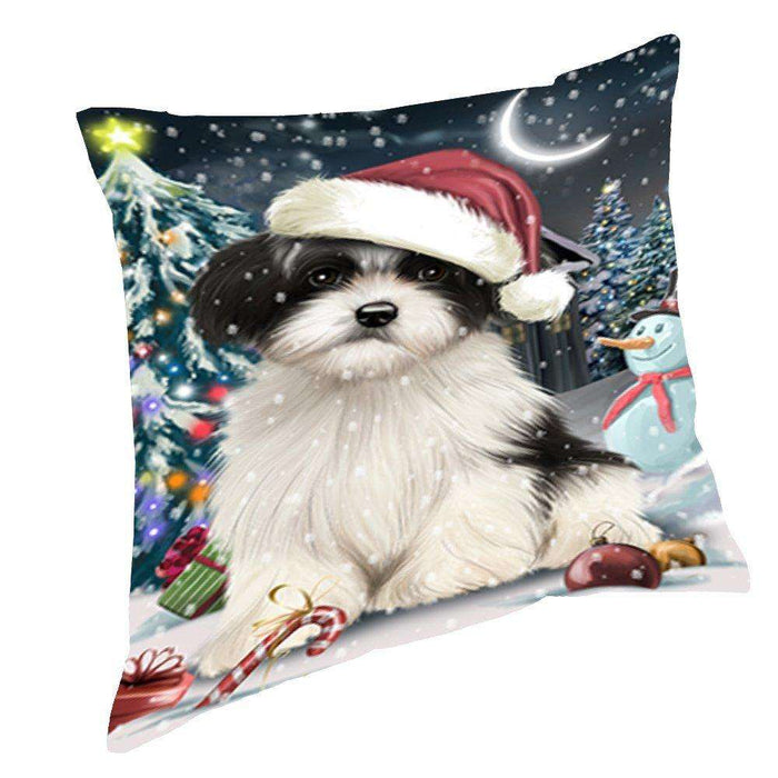 Have a Holly Jolly Christmas Happy Holidays Havanese Dog Throw Pillow PIL440