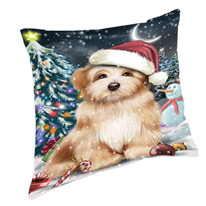 Have a Holly Jolly Christmas Happy Holidays Havanese Dog Throw Pillow PIL444