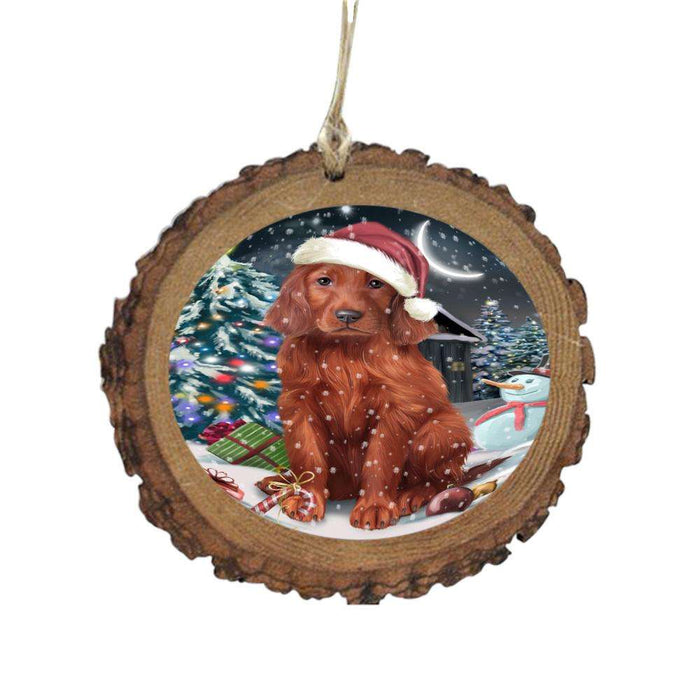 Have a Holly Jolly Christmas Happy Holidays Irish Red Setter Dog Wooden Christmas Ornament WOR48295