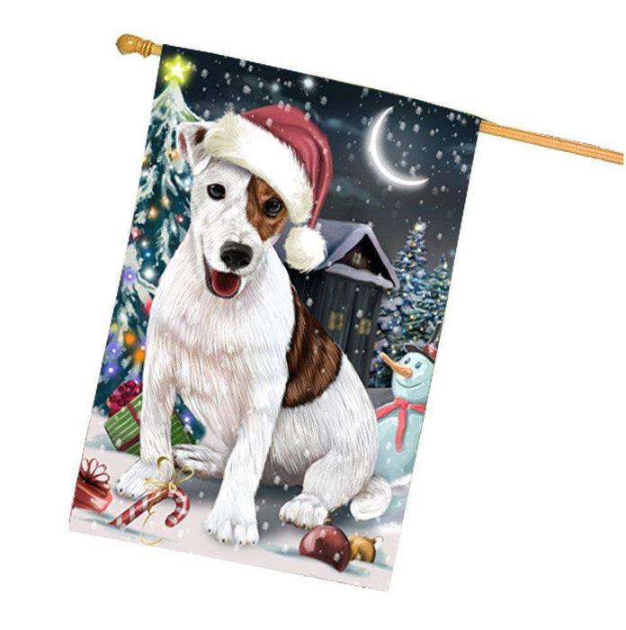 Have a Holly Jolly Christmas Happy Holidays Jack Russell Dog House Flag HFLG286