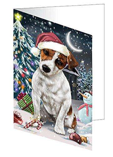 Have a Holly Jolly Christmas Happy Holidays Jack Russell Terrier Dog Handmade Artwork Assorted Pets Greeting Cards and Note Cards with Envelopes for All Occasions and Holiday Seasons GCD2810
