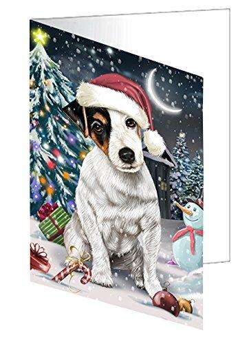 Have a Holly Jolly Christmas Happy Holidays Jack Russell Terrier Dog Handmade Artwork Assorted Pets Greeting Cards and Note Cards with Envelopes for All Occasions and Holiday Seasons GCD2820