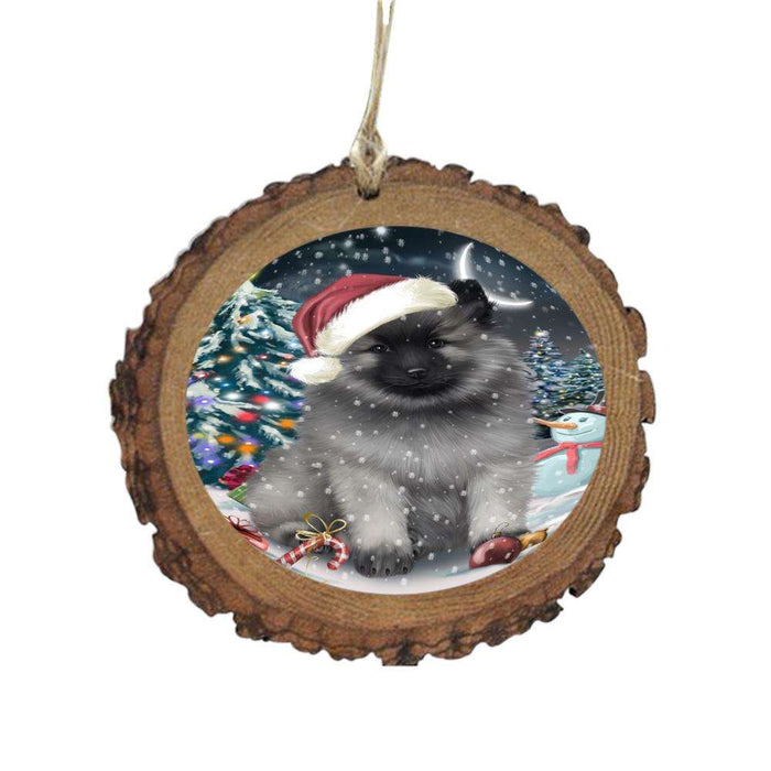 Have a Holly Jolly Christmas Happy Holidays Keeshond Dog Wooden Christmas Ornament WOR48300