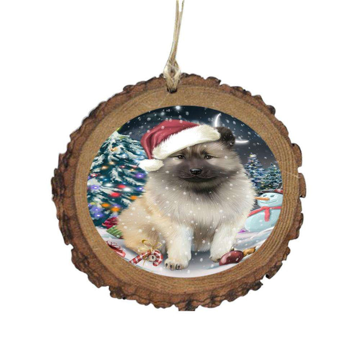 Have a Holly Jolly Christmas Happy Holidays Keeshond Dog Wooden Christmas Ornament WOR48301