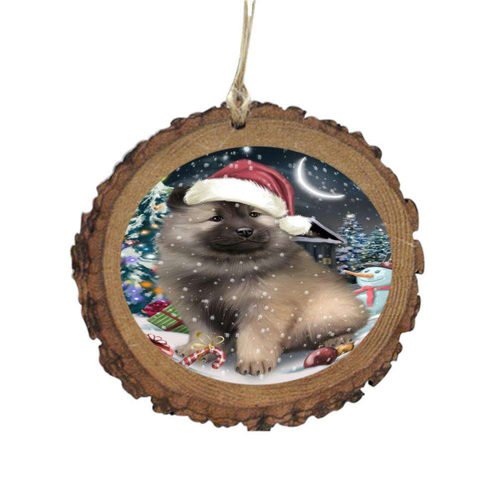 Have a Holly Jolly Christmas Happy Holidays Keeshond Dog Wooden Christmas Ornament WOR48302