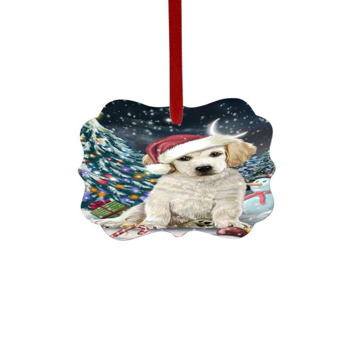Have a Holly Jolly Christmas Happy Holidays Labrador Dog Double-Sided Photo Benelux Christmas Ornament LOR48304