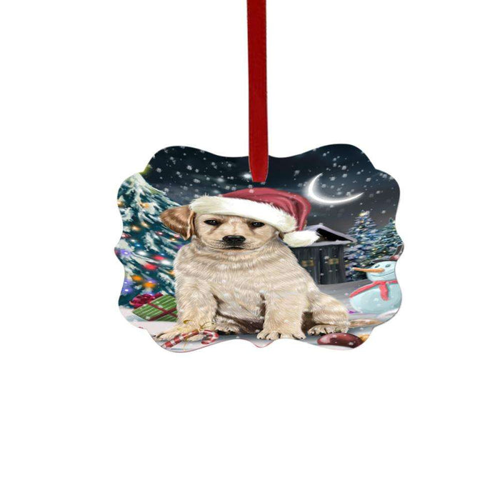 Have a Holly Jolly Christmas Happy Holidays Labrador Dog Double-Sided Photo Benelux Christmas Ornament LOR48306
