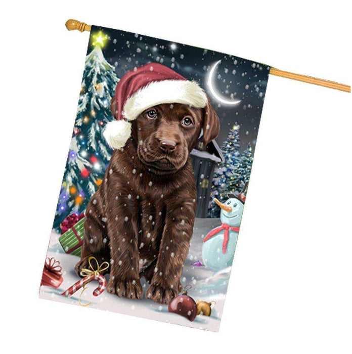 Have a Holly Jolly Christmas Happy Holidays Labrador Dog House Flag HFLG289