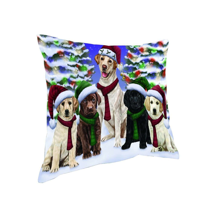 Have a Holly Jolly Christmas Happy Holidays Labrador Dog Throw Pillow PIL1692