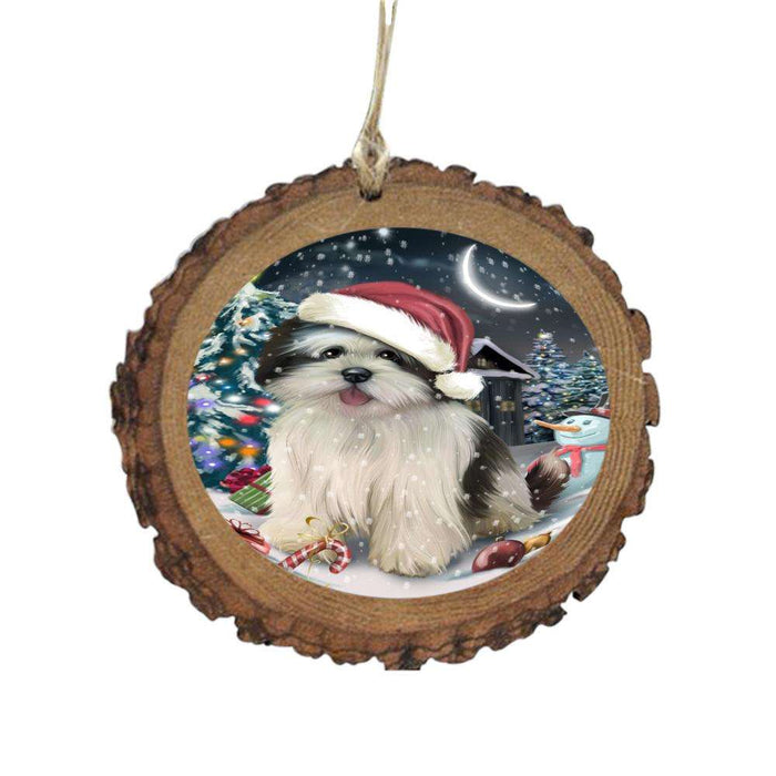 Have a Holly Jolly Christmas Happy Holidays Lhasa Apso Dog Wooden Christmas Ornament WOR48168